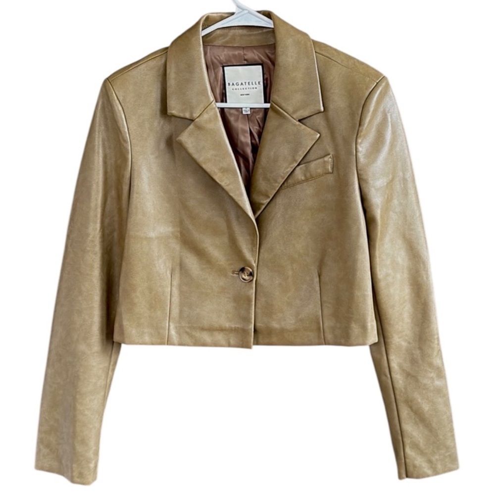Like New Bagatelle Faux Leather a top Jacket Top Size Small